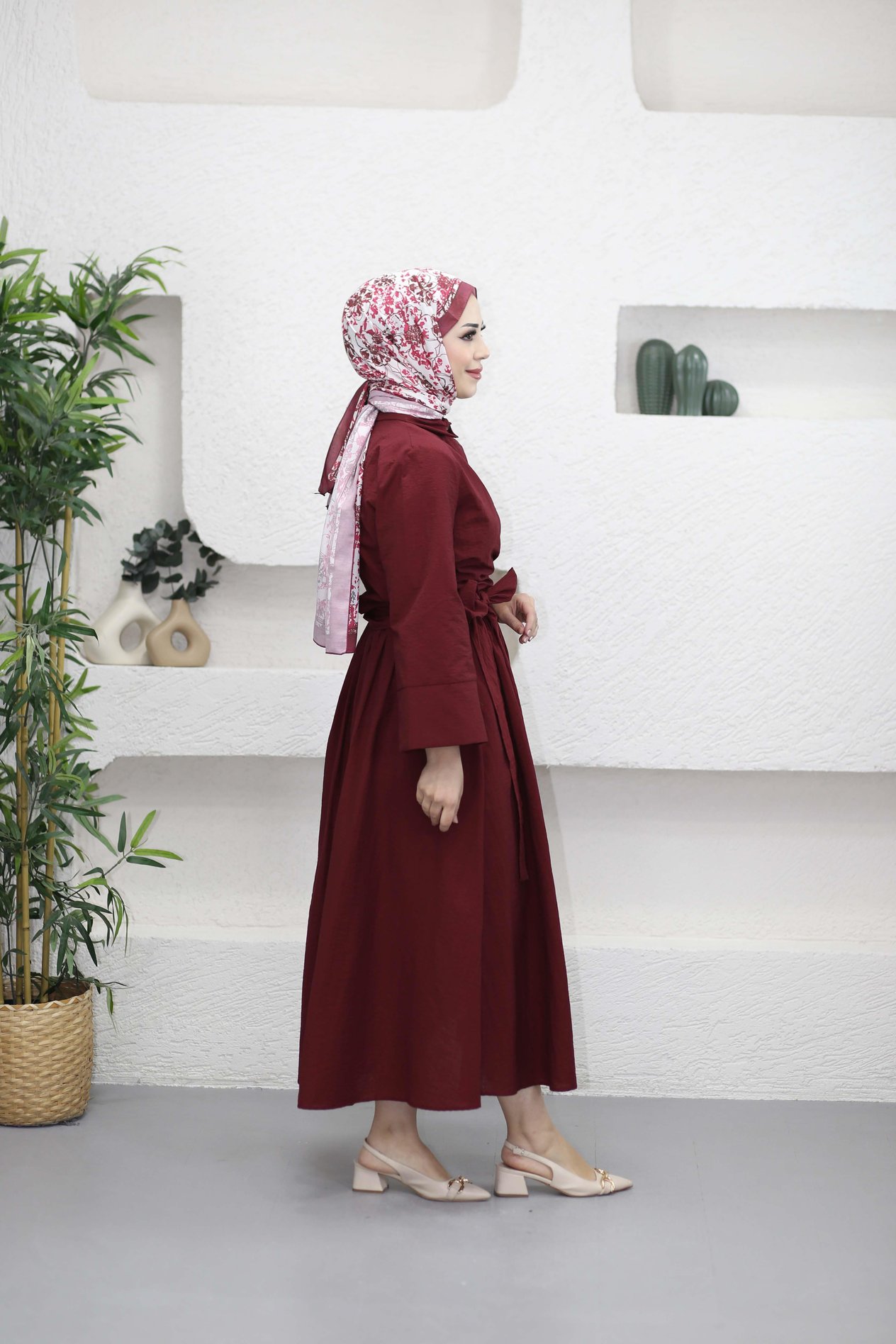 Yandan Bağlamalıi Etek Takım Bordo 8341