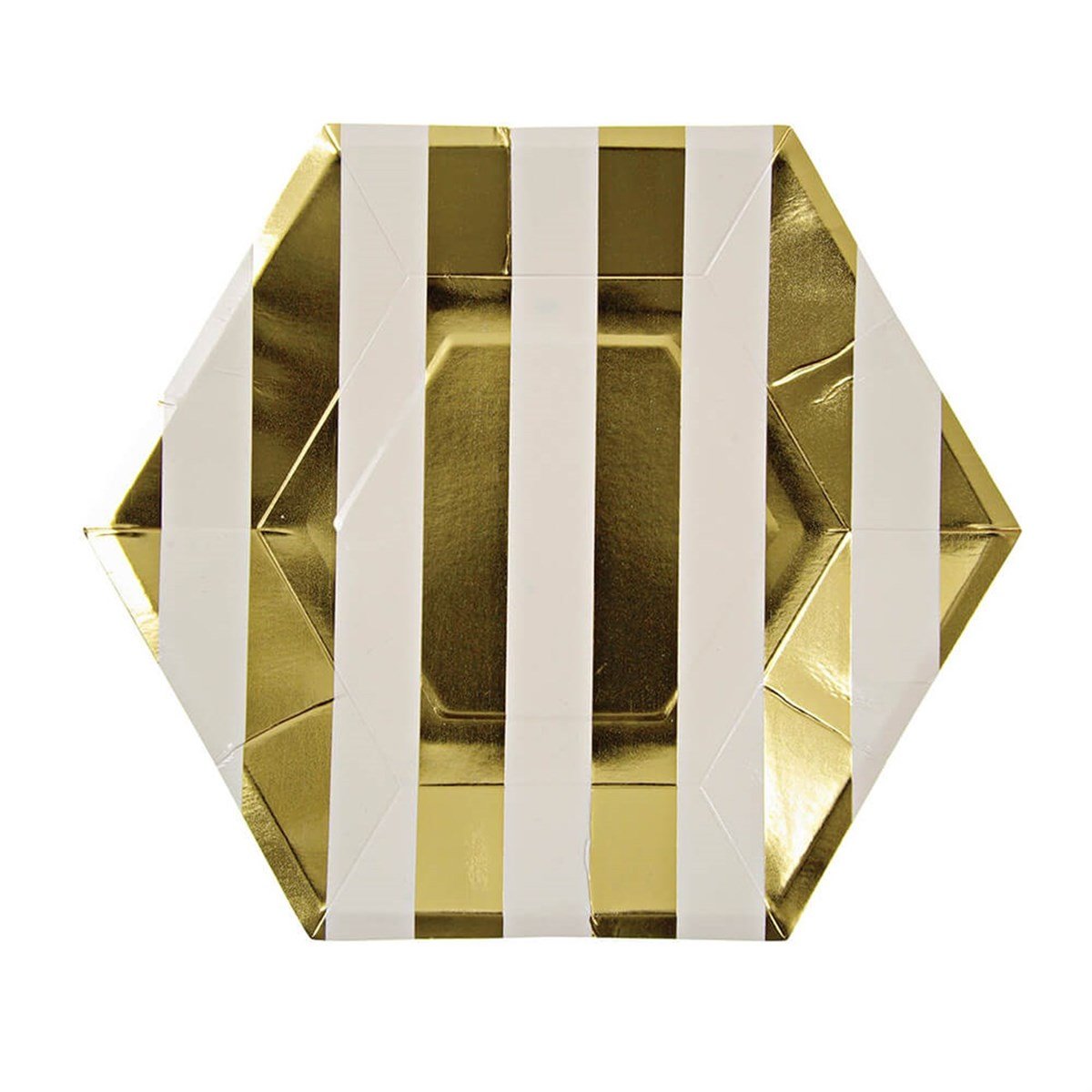 Meri Meri - Gold Stripe Large Plates - Altın Çizgili Tabak - L