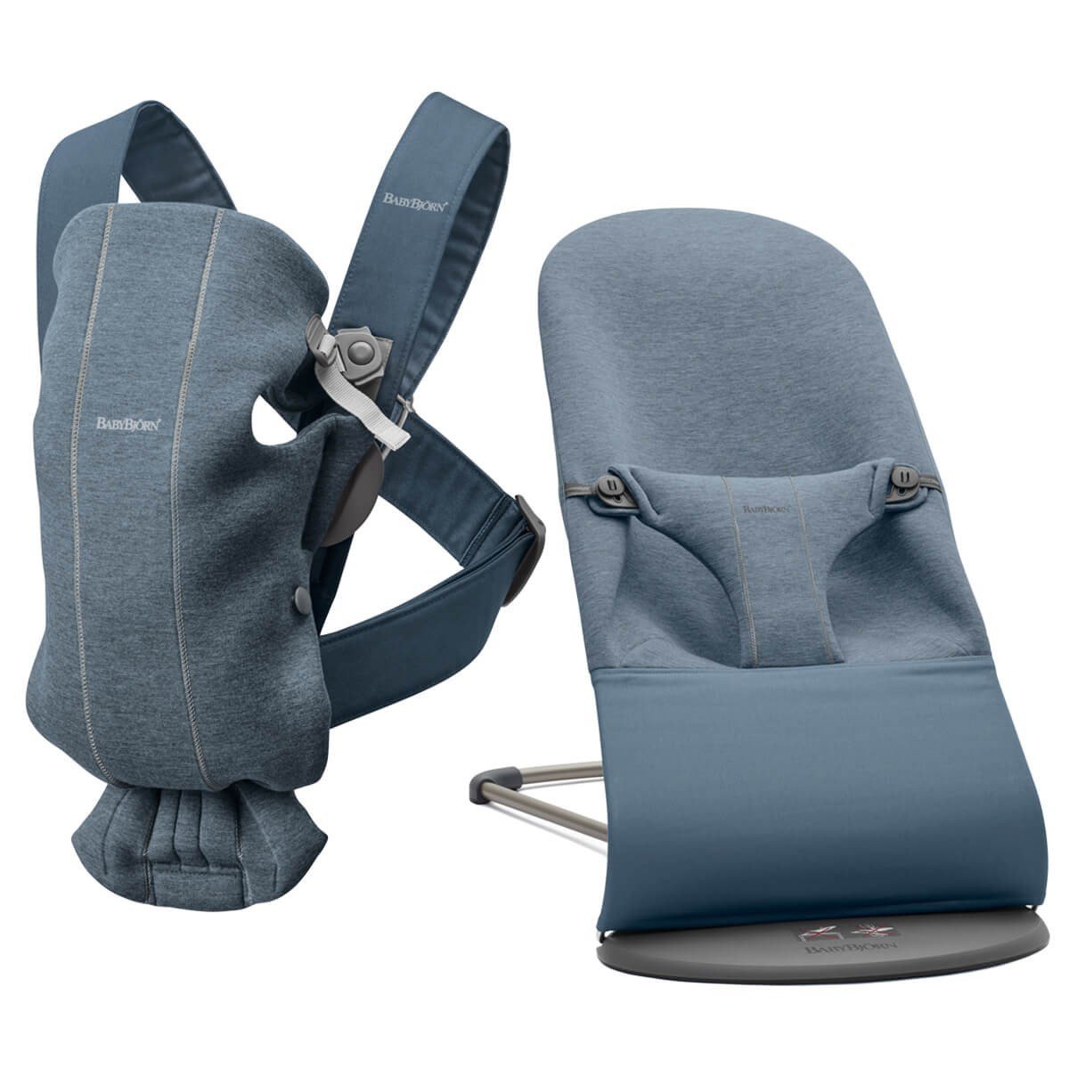 BabyBjörn Bliss Ana Kucağı & Kanguru Mini 3D Cotton Jersey Yenidoğan Seti / Dove Blue