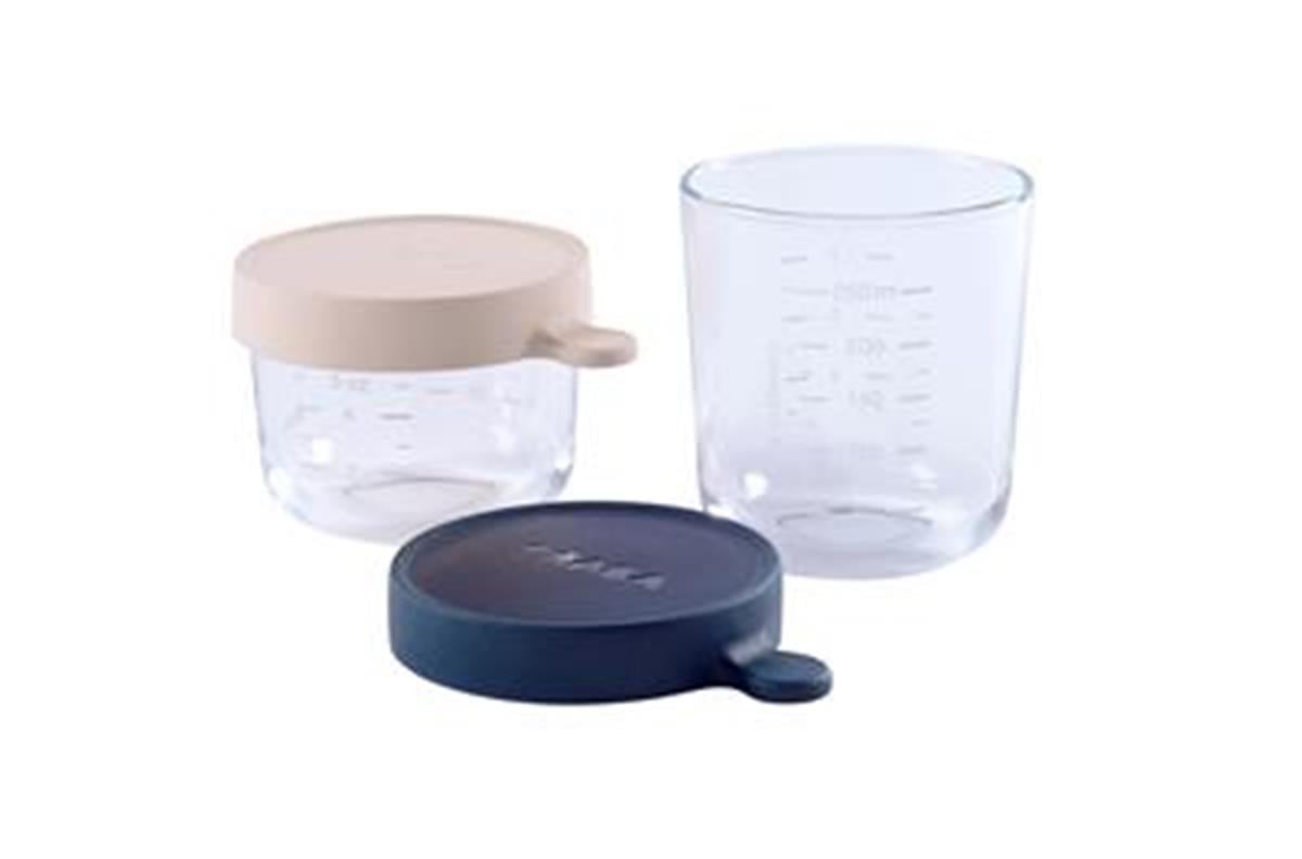 Bebek Cam Mama Kavanozu 2li Set (150 ml pink / 250 ml dark blue)