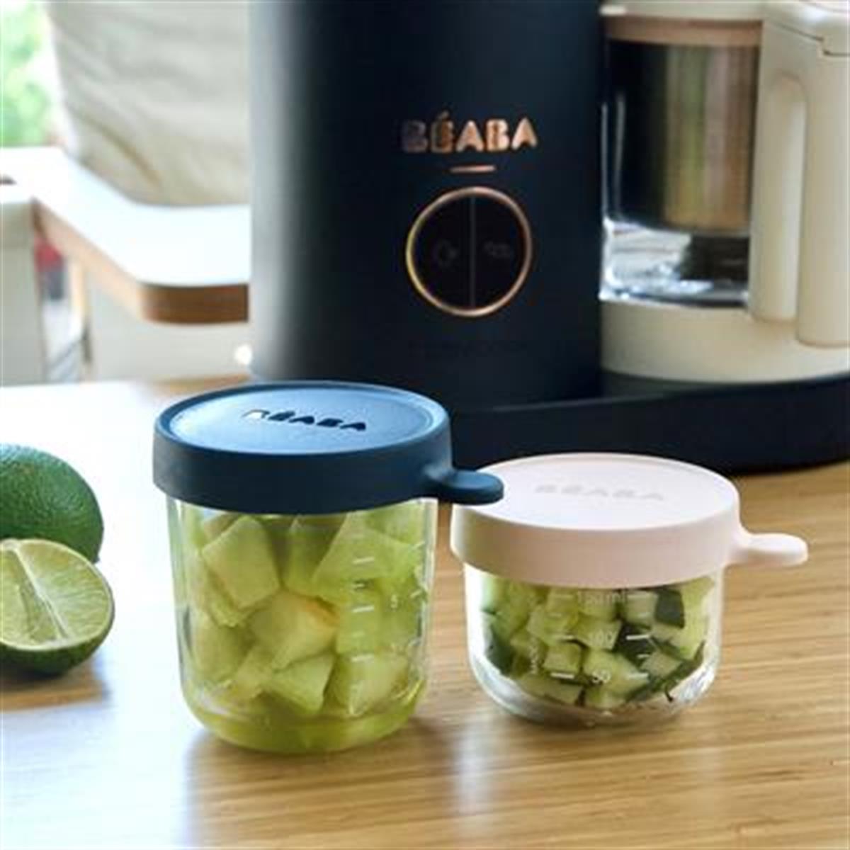 Bebek Cam Mama Kavanozu 2li Set (150 ml pink / 250 ml dark blue)