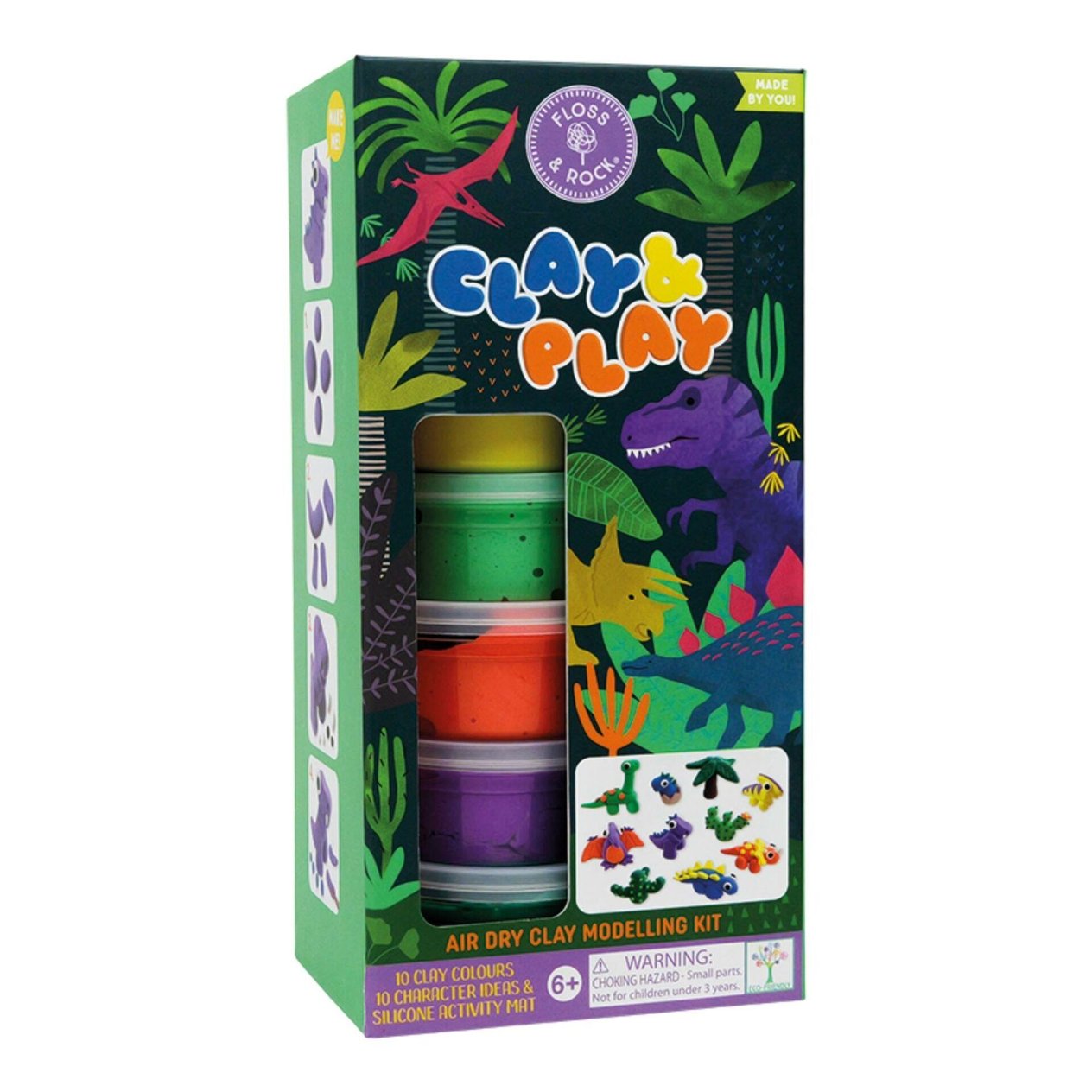 Floss & Rock Clay And Play Hava İle Kuruyan Kil Seti/ Dino
