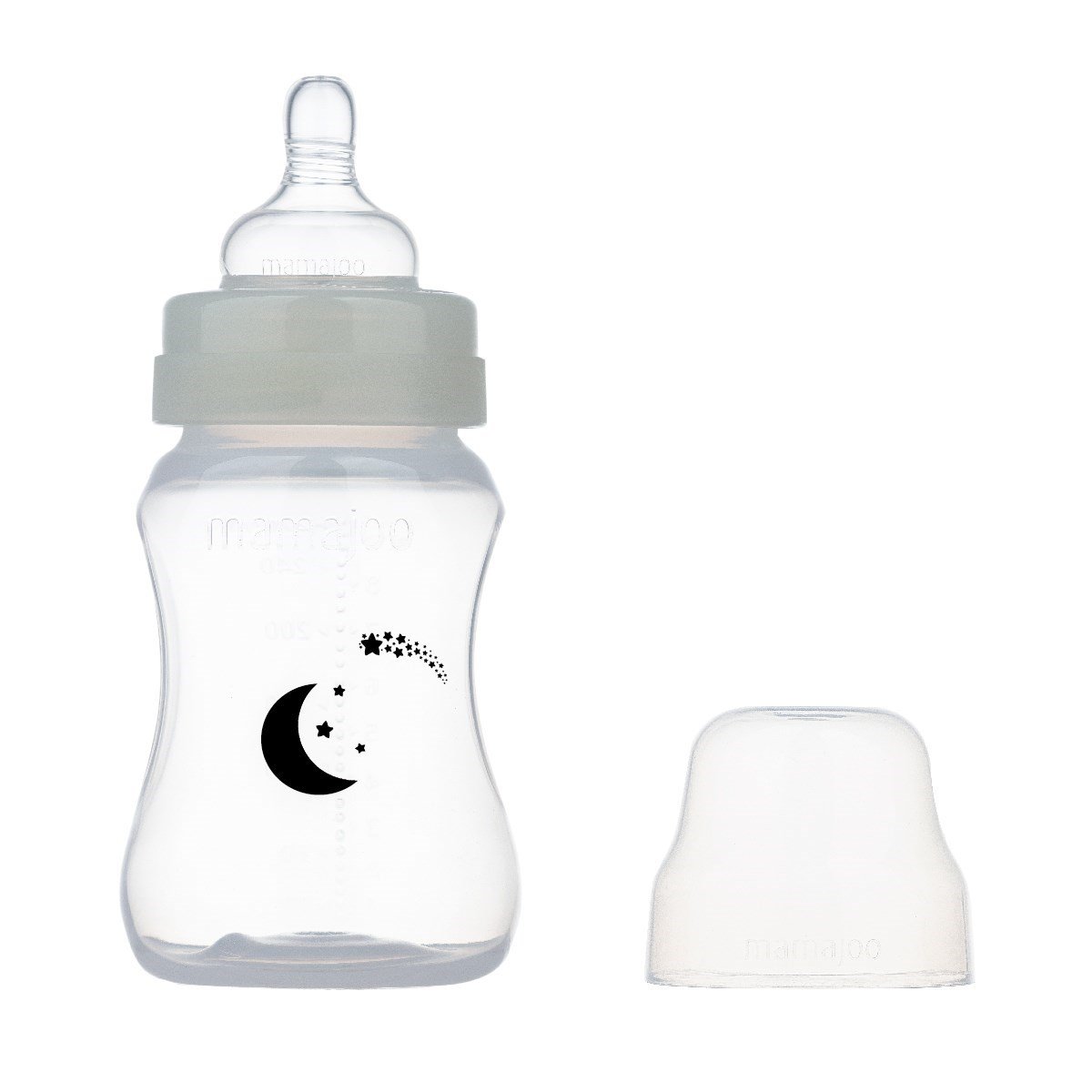 Mamajoo 1 x Gece & Gündüz Biberonu 270 ml & Anti-Kolik Biberon Emziği No:2 / M