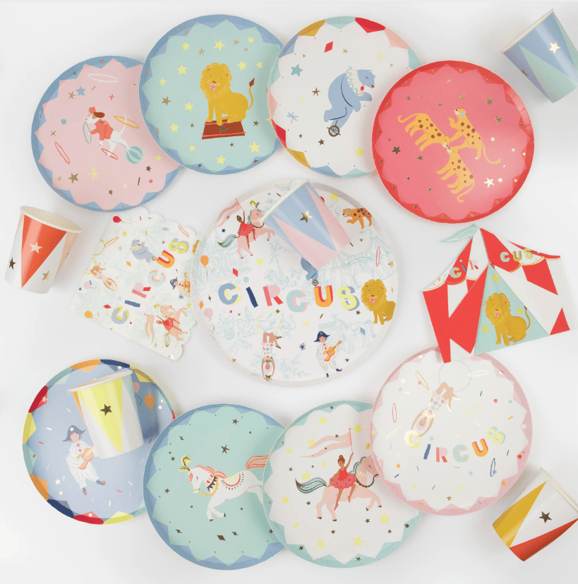 Meri Meri - Circus Side Plates - Sirk Tabaklar (M) (x8)