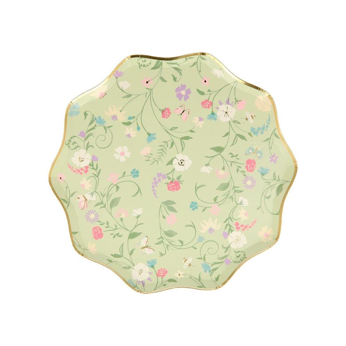 Meri Meri - Ladurée Paris Floral Side Plates - Ladurée Paris Çiçekli Tabaklar (M) (8'li)