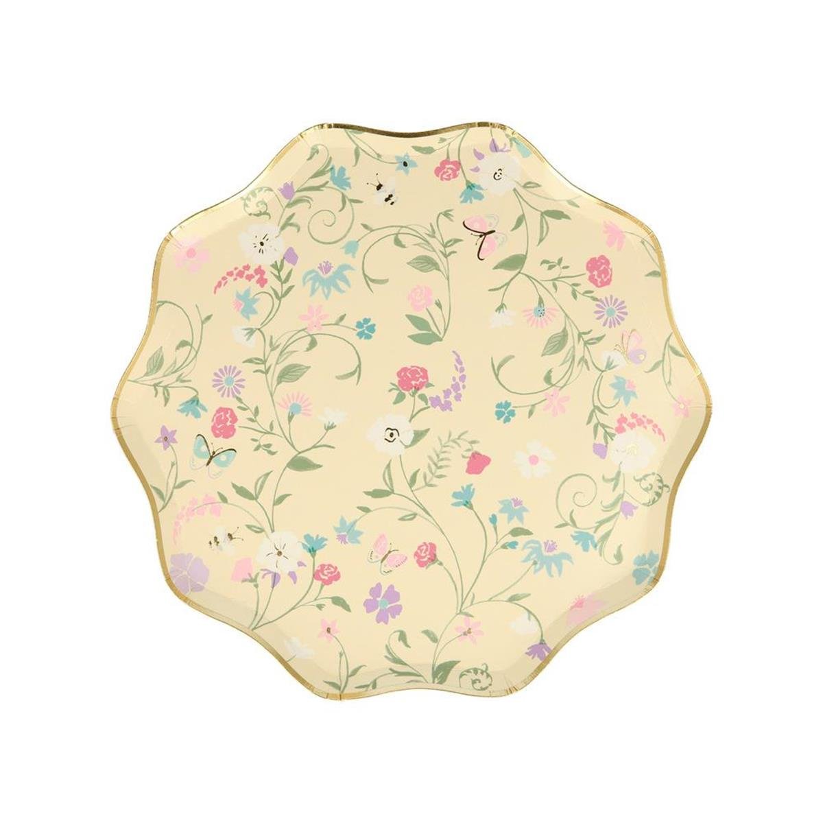 Meri Meri - Ladurée Paris Floral Side Plates - Ladurée Paris Çiçekli Tabaklar (M) (8'li)