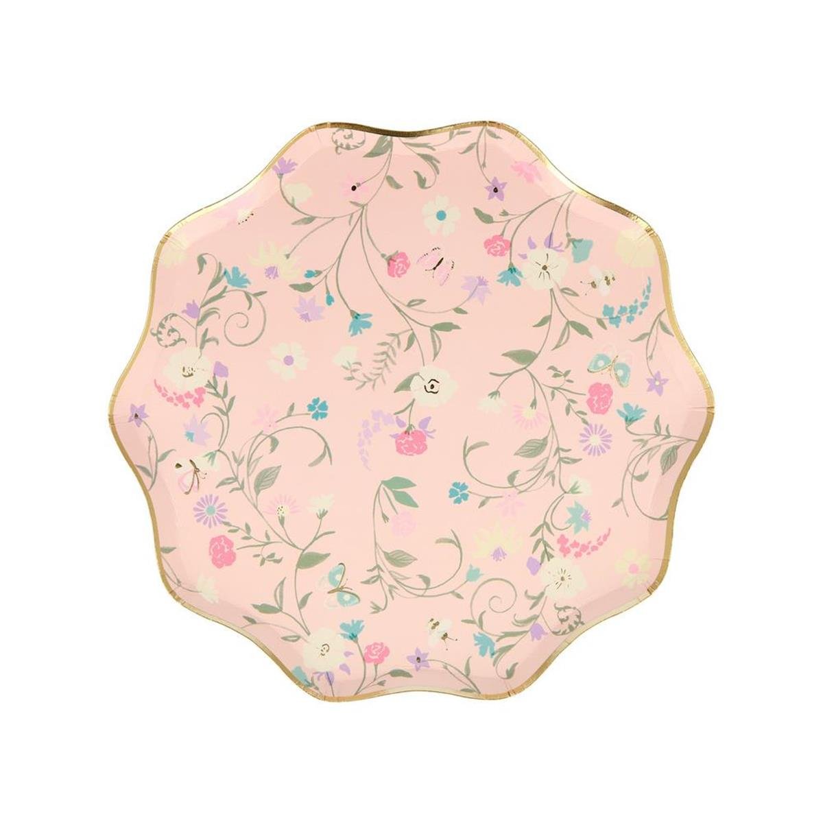 Meri Meri - Ladurée Paris Floral Side Plates - Ladurée Paris Çiçekli Tabaklar (M) (8'li)