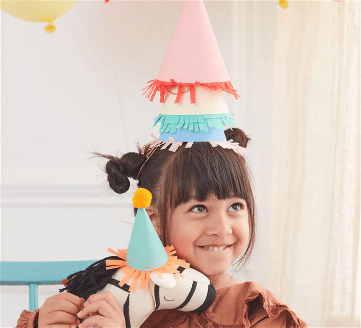 Meri Meri - Mini Animal Parade Hats - Mini Pon Ponlu Parti Şapkaları (8'li)