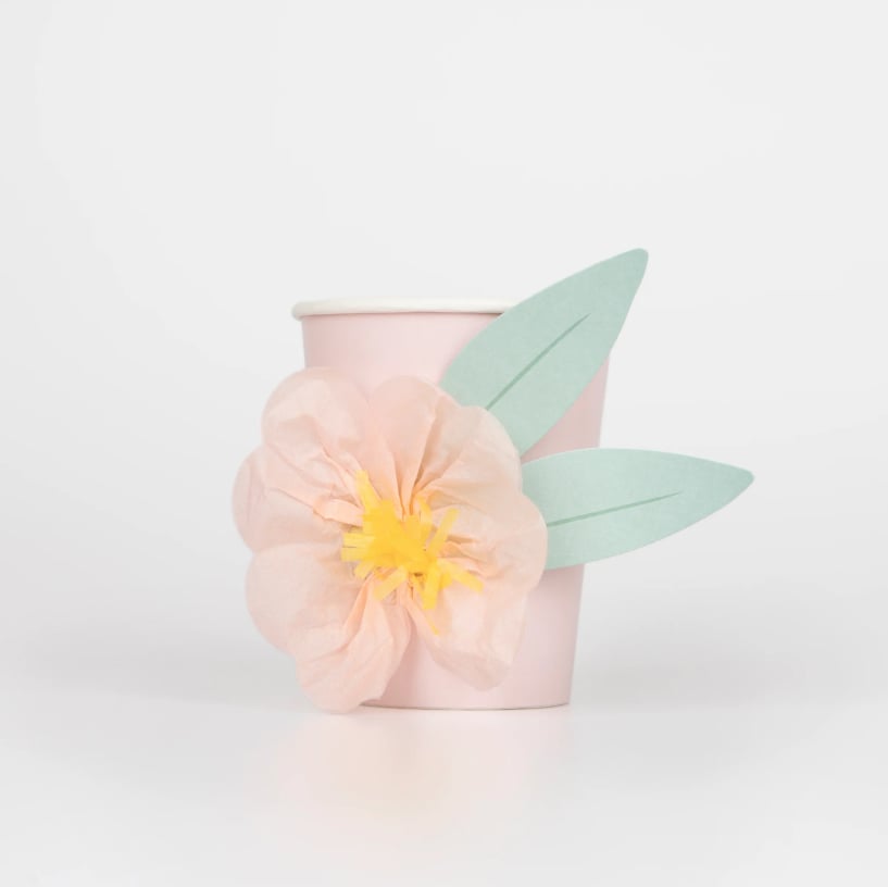 Meri Meri - Paper Flower Cups - Kağıt Çiçekli Bardaklar (x8)