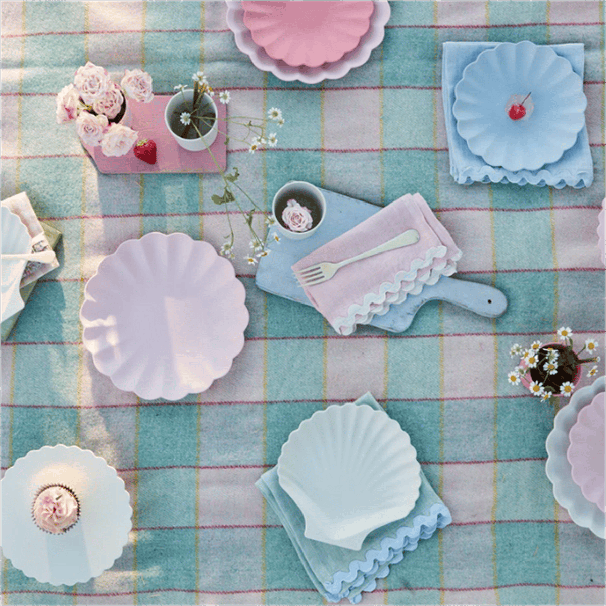 Meri Meri - Pastel Cloth Napkins - Pastel Renk Kumaş Peçeteler - 4'lü