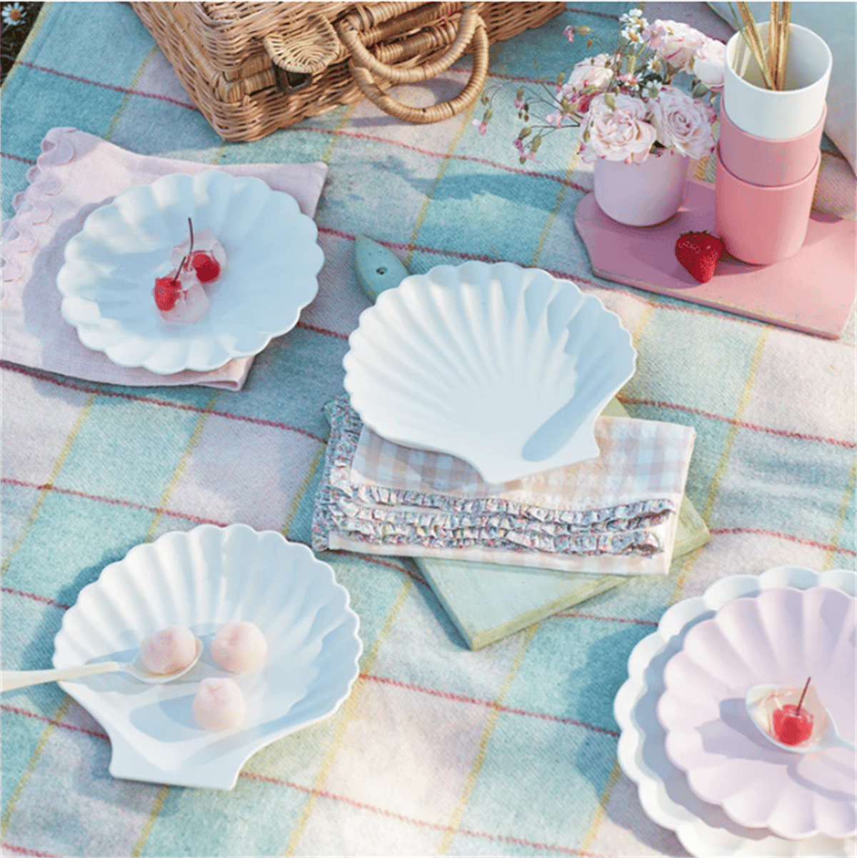 Meri Meri - Pastel Cloth Napkins - Pastel Renk Kumaş Peçeteler - 4'lü