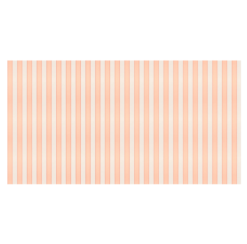Meri Meri - Peach Stripe Tablecloth - Şeftali Tonlu Çizgili Kağıt Masa Örtüsü
