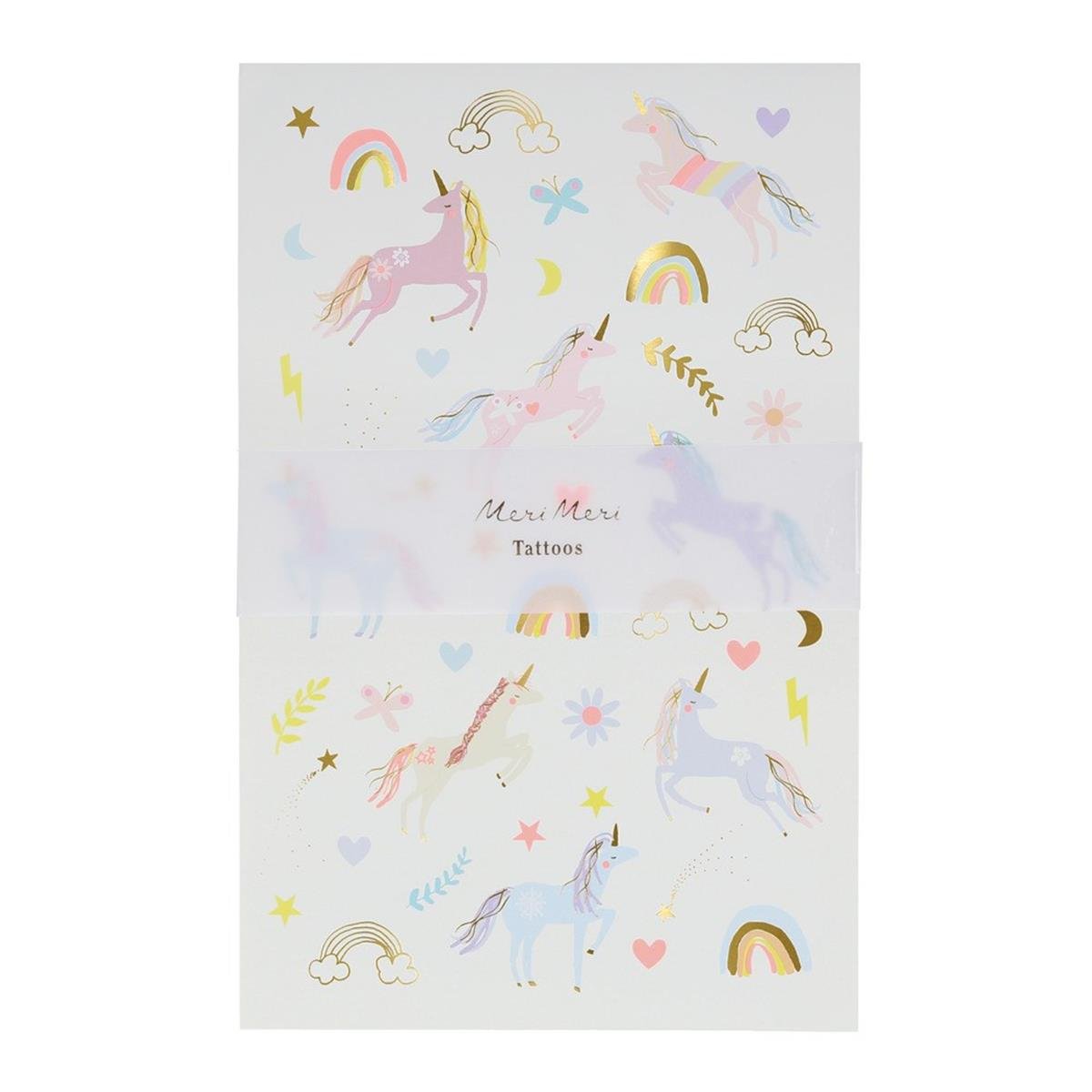 Meri Meri - Unicorn Tattoos - Unicorn Geçici Dövmeleri - 2'li