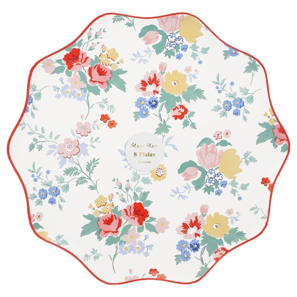 Meri Meri - Vintage Floral Tabaklar - L - 8 Adet