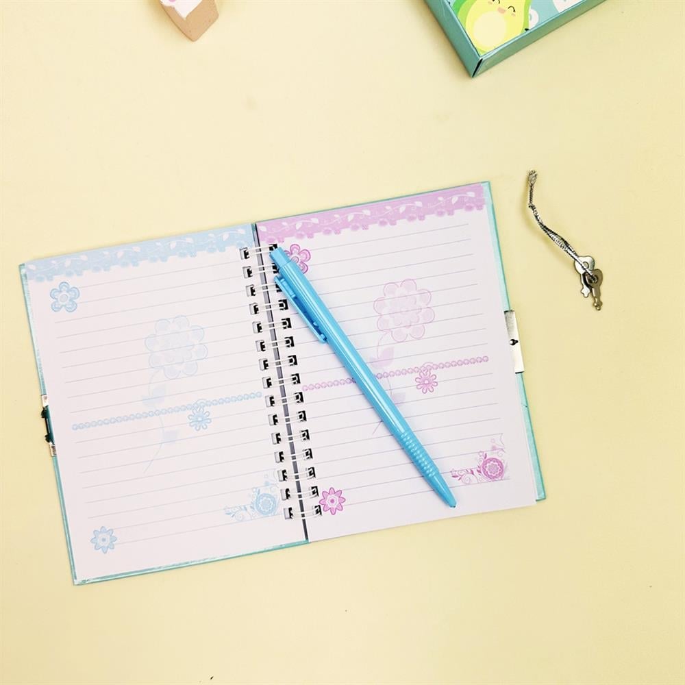 Avokado 2 Tasarımlı Kilitli Günlük Defter Ve Kalem Set