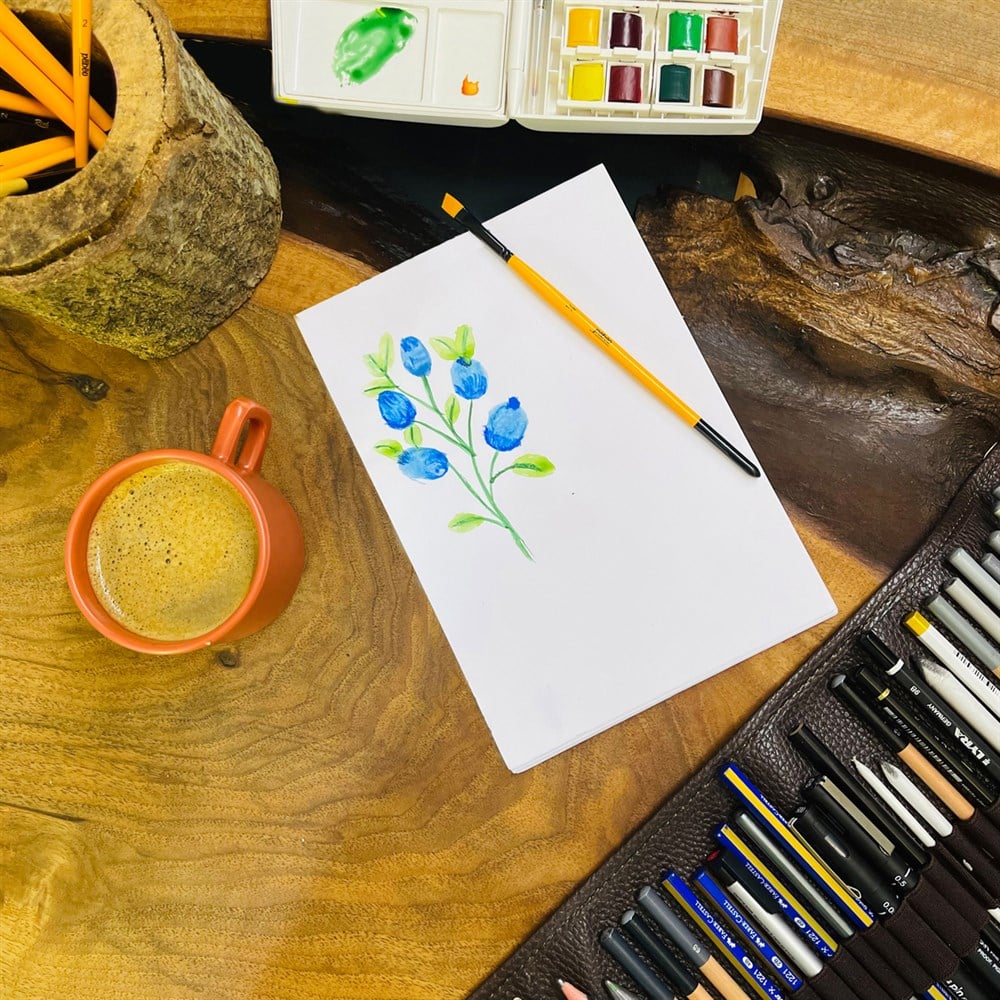 Kaktüs Tasarımlı A6 Sketch Book - Eskiz Defteri - 100 Gr - 100 Yaprak 