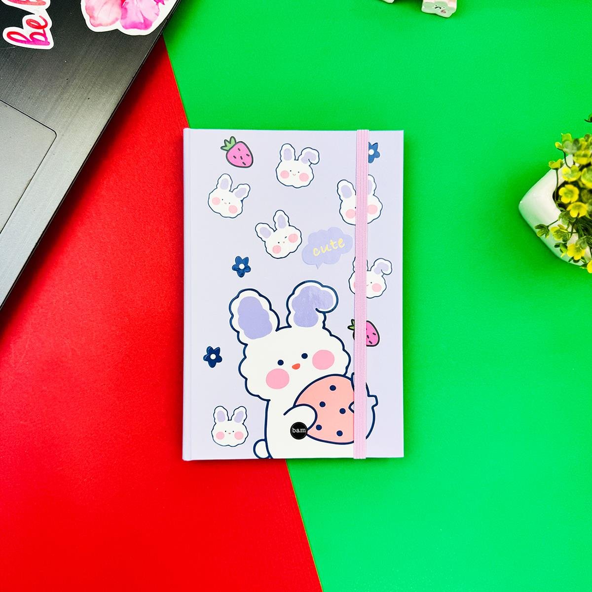Rabbit Cute Tasarımlı Lastikli Defter