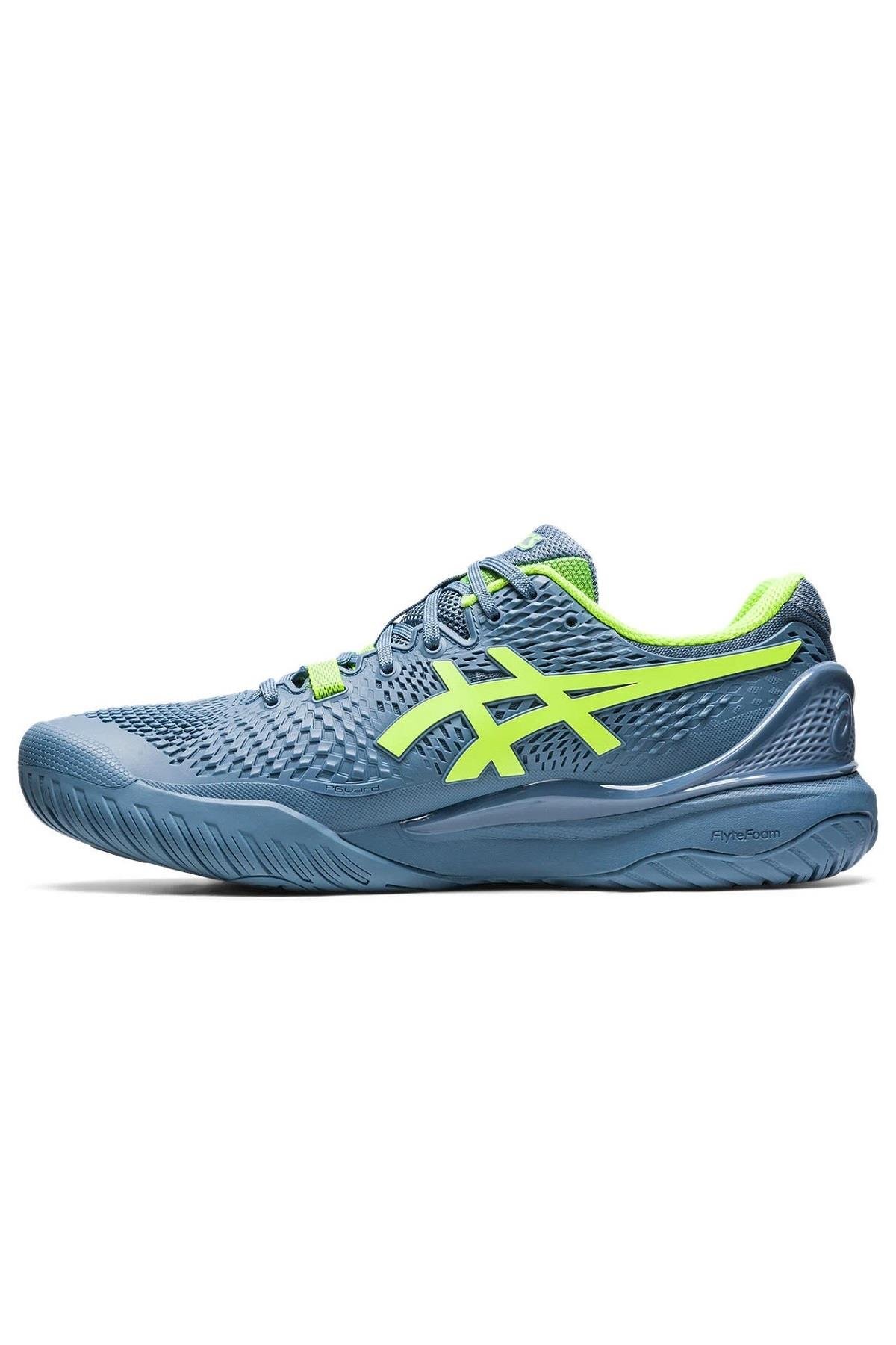 Asics  Asics Gel Resolution 9 Mavi Yeşil Erkek Tenis Ayakkabısı