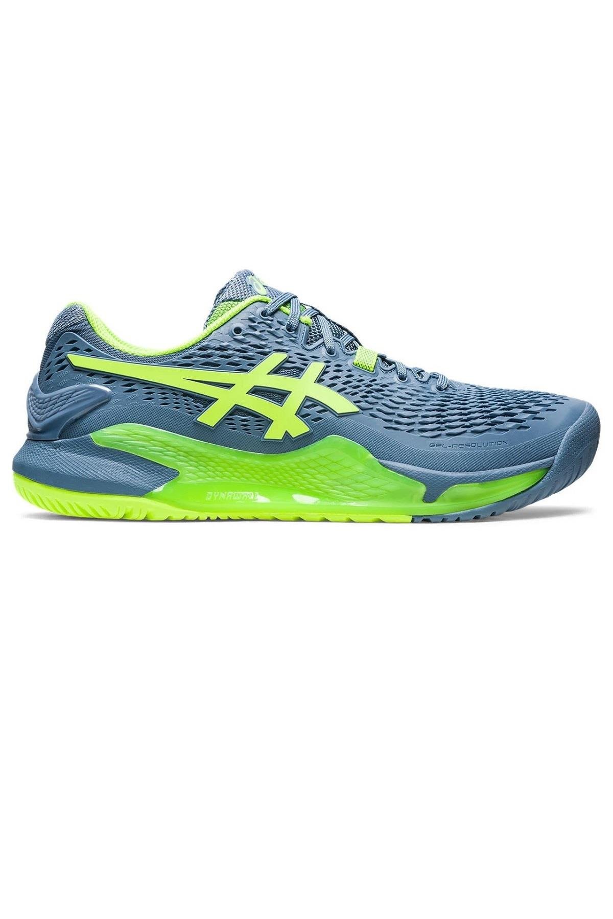 Asics  Asics Gel Resolution 9 Mavi Yeşil Erkek Tenis Ayakkabısı