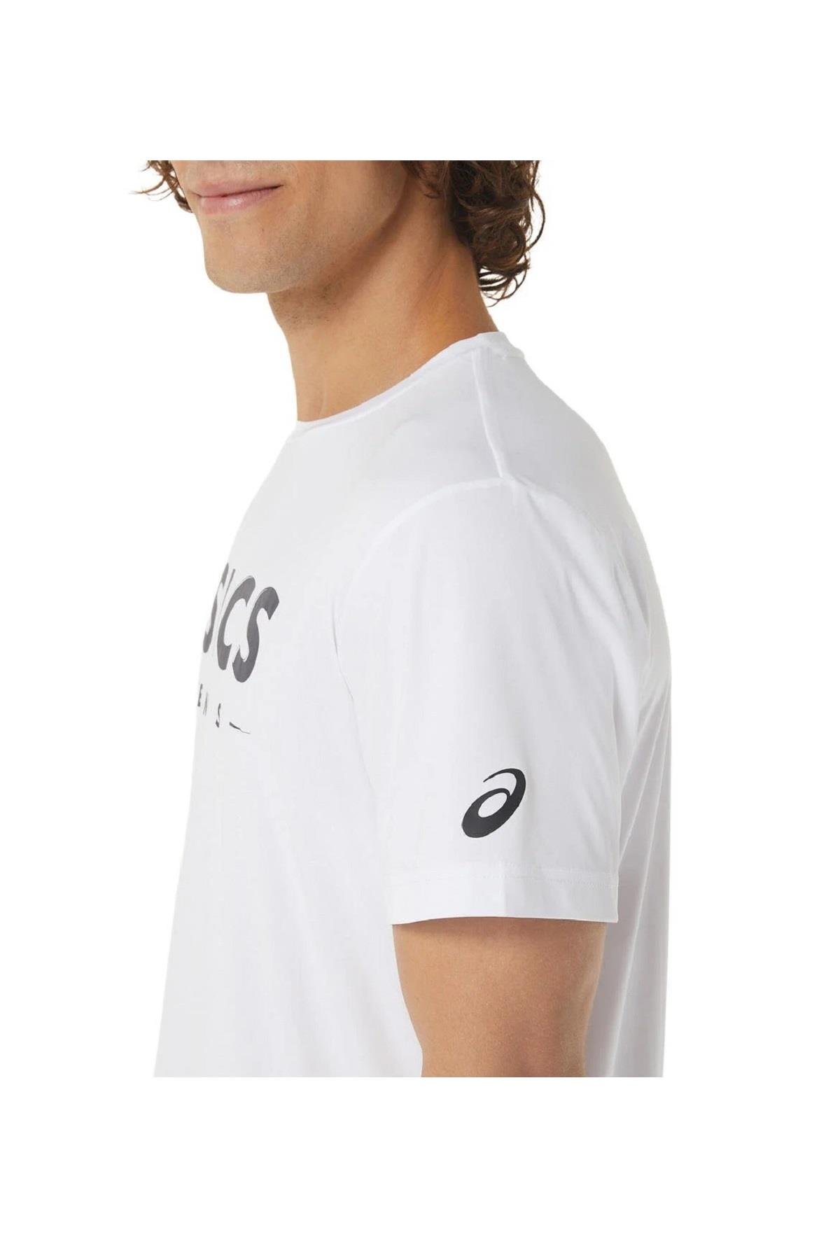 Asics Asics Court Tennis Graphic Tee Erkek Beyaz Tenis Tişört