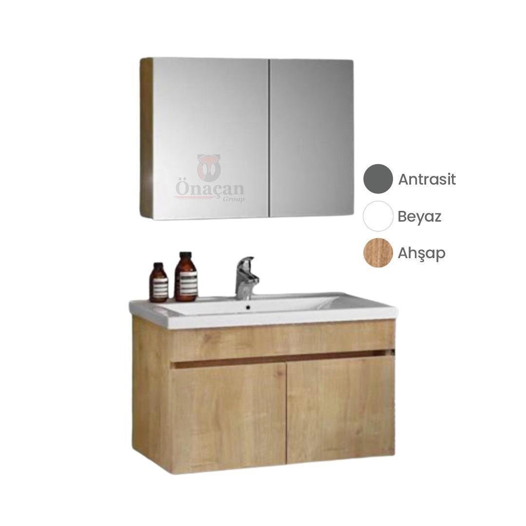 Bagno Gizem 80Cm Ahşap Banyo Dolabı