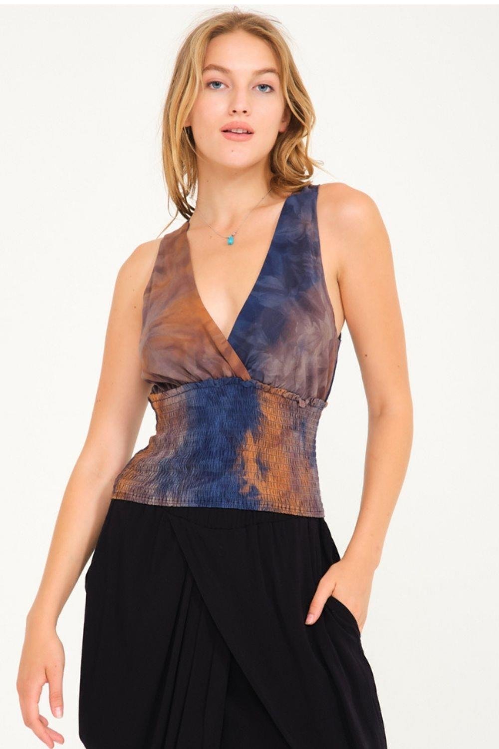 Gipeli Otantik Lacivert Batik Bluz