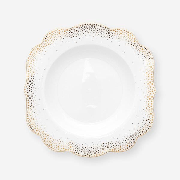Beyaz Porselen Çukur Tabak 23,5 Cm Royal Gold White Collection by Pip Studio