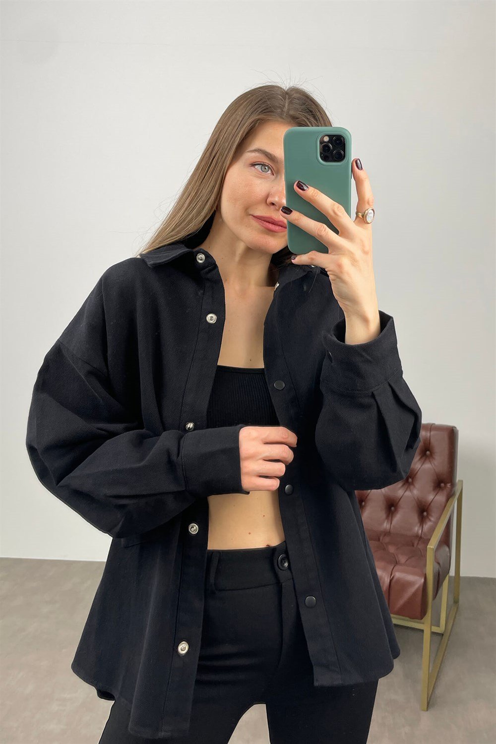 Siyah Gabardin Ceket