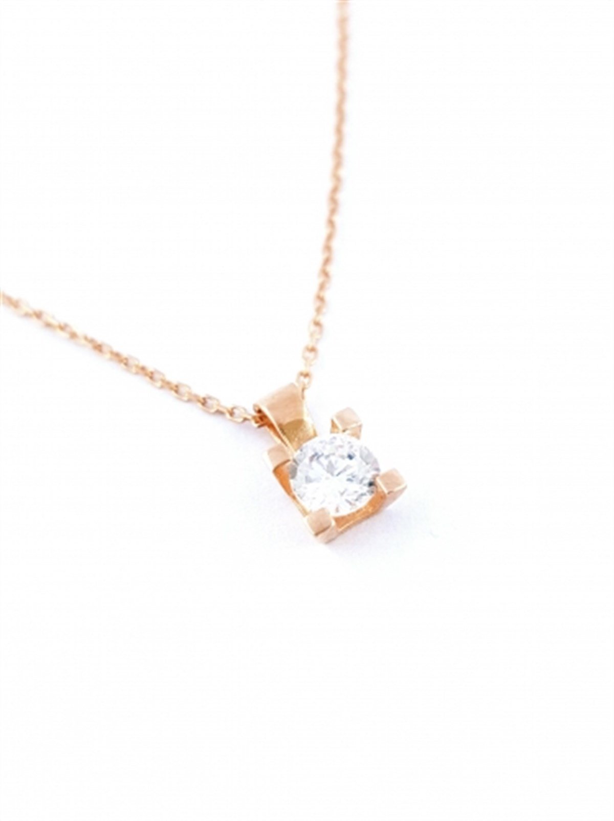 Swarovski Kristal Tektaş Kolye Rose