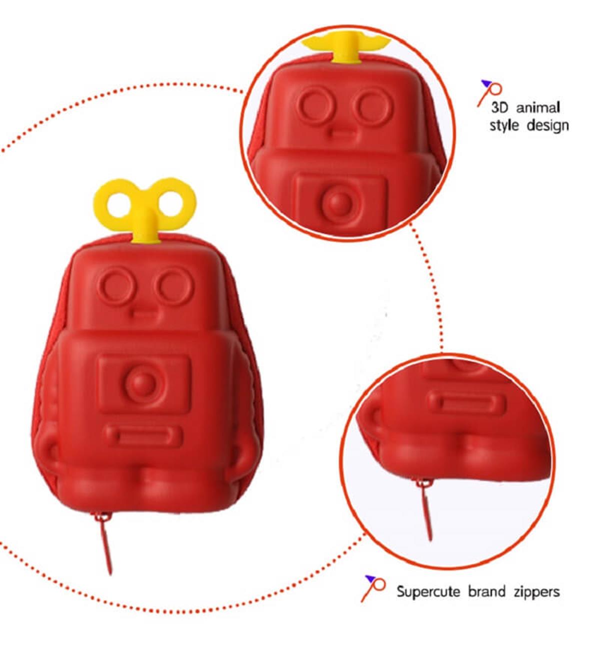 Supercute Mini Anahtar Bozuk Para Çantası - Red Robot