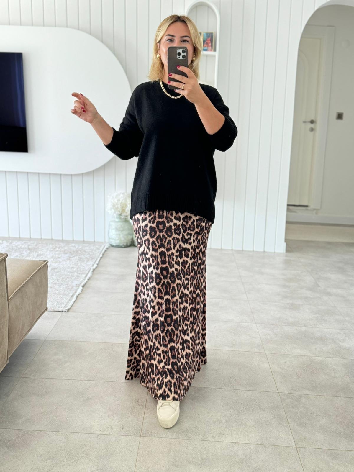 LEOPAR MAXİ ETEK