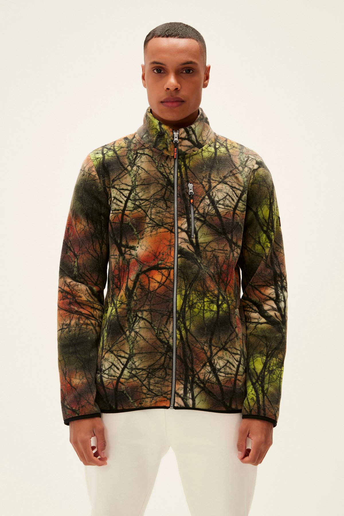 Bad Bear Erkek Haki Ağaç Desenli Tam Fermuarlı Equinox Full Zip Polar Mont