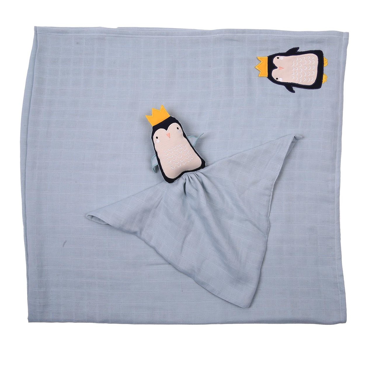 Uyku Arkadaşı - Penguen Uyku Arkadaşı + Müslin Set - Miespiga