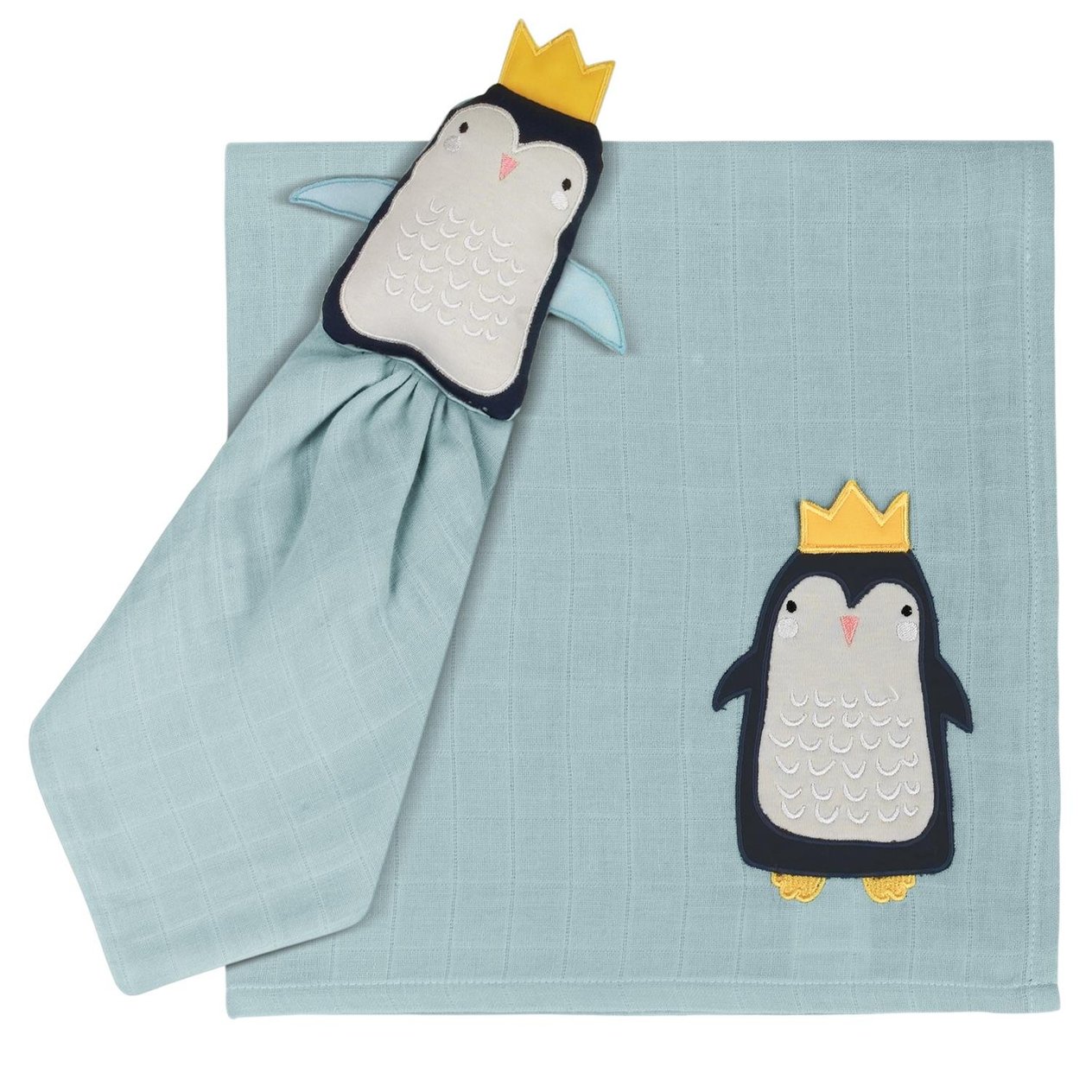 Uyku Arkadaşı - Penguen Uyku Arkadaşı + Müslin Set - Miespiga