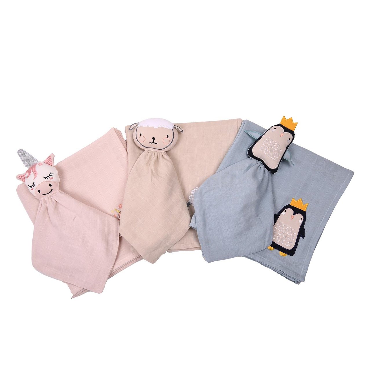 Uyku Arkadaşı - Penguen Uyku Arkadaşı + Müslin Set - Miespiga
