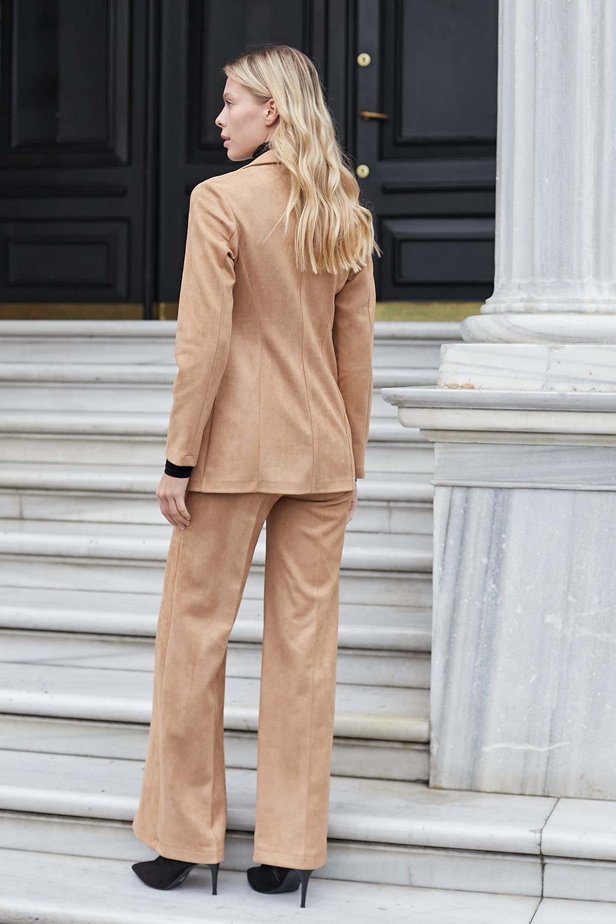 JUMENTkadın blazer süet cep detaylı şık ceket
