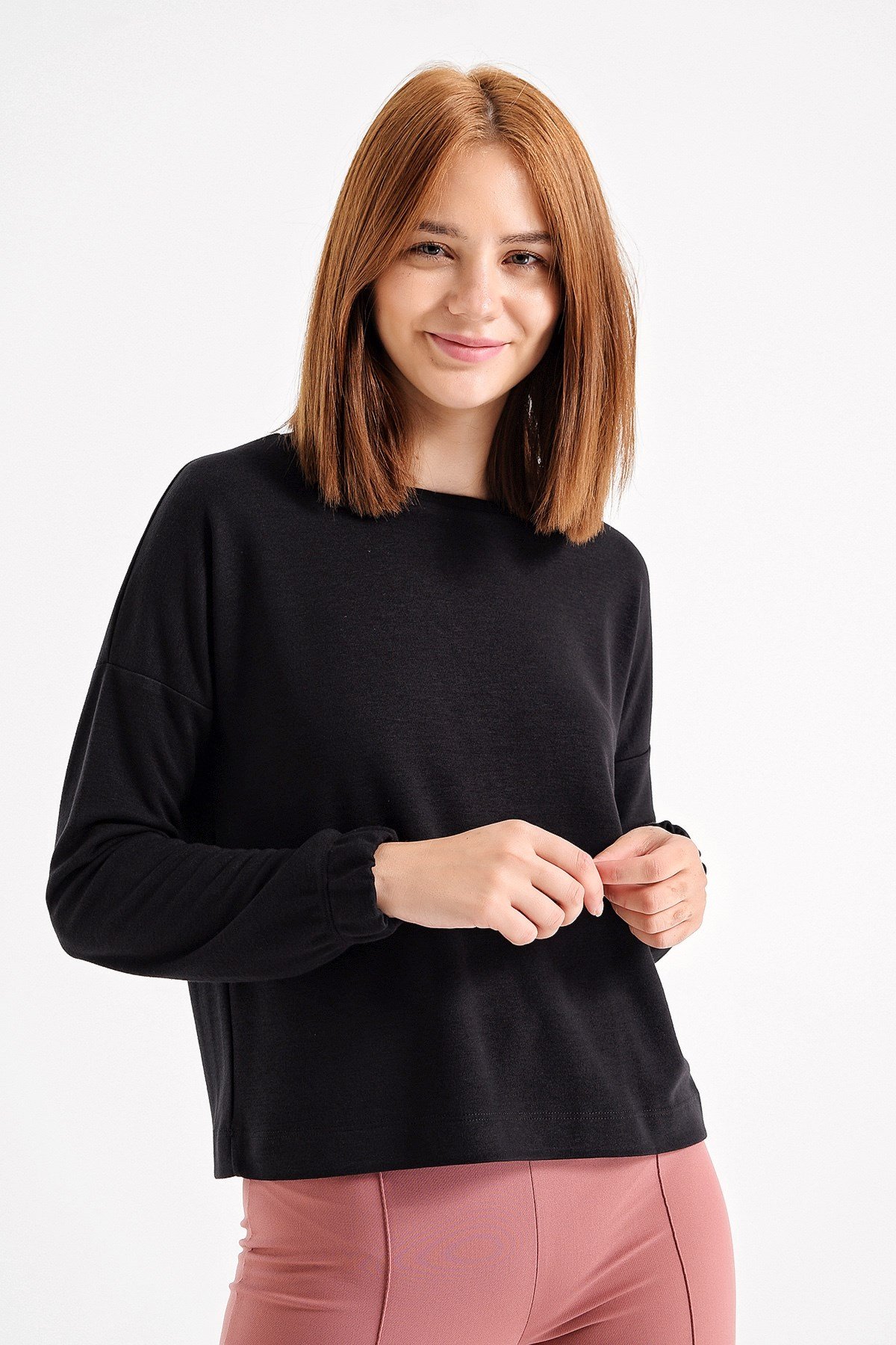 JUMENTSıfır Yaka Uzun Kol Sweatshirt -Siyah