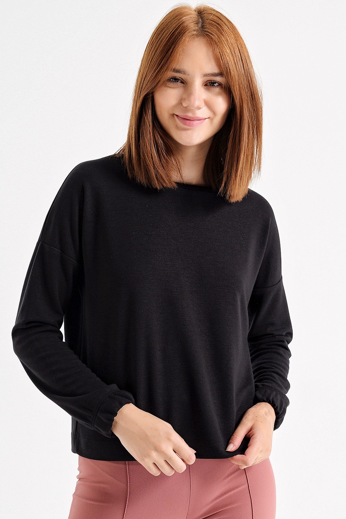 JUMENTSıfır Yaka Uzun Kol Sweatshirt -Siyah