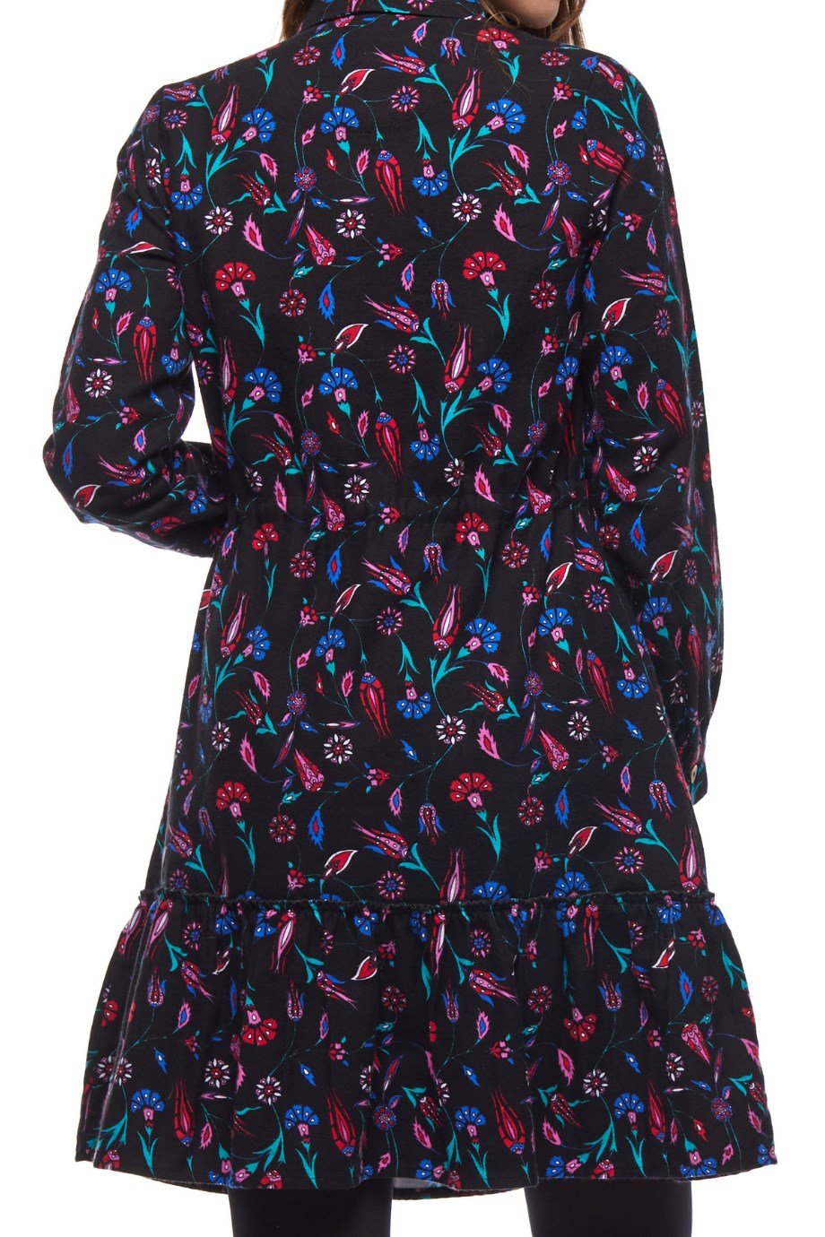 Black Tile Pattern Short Dress