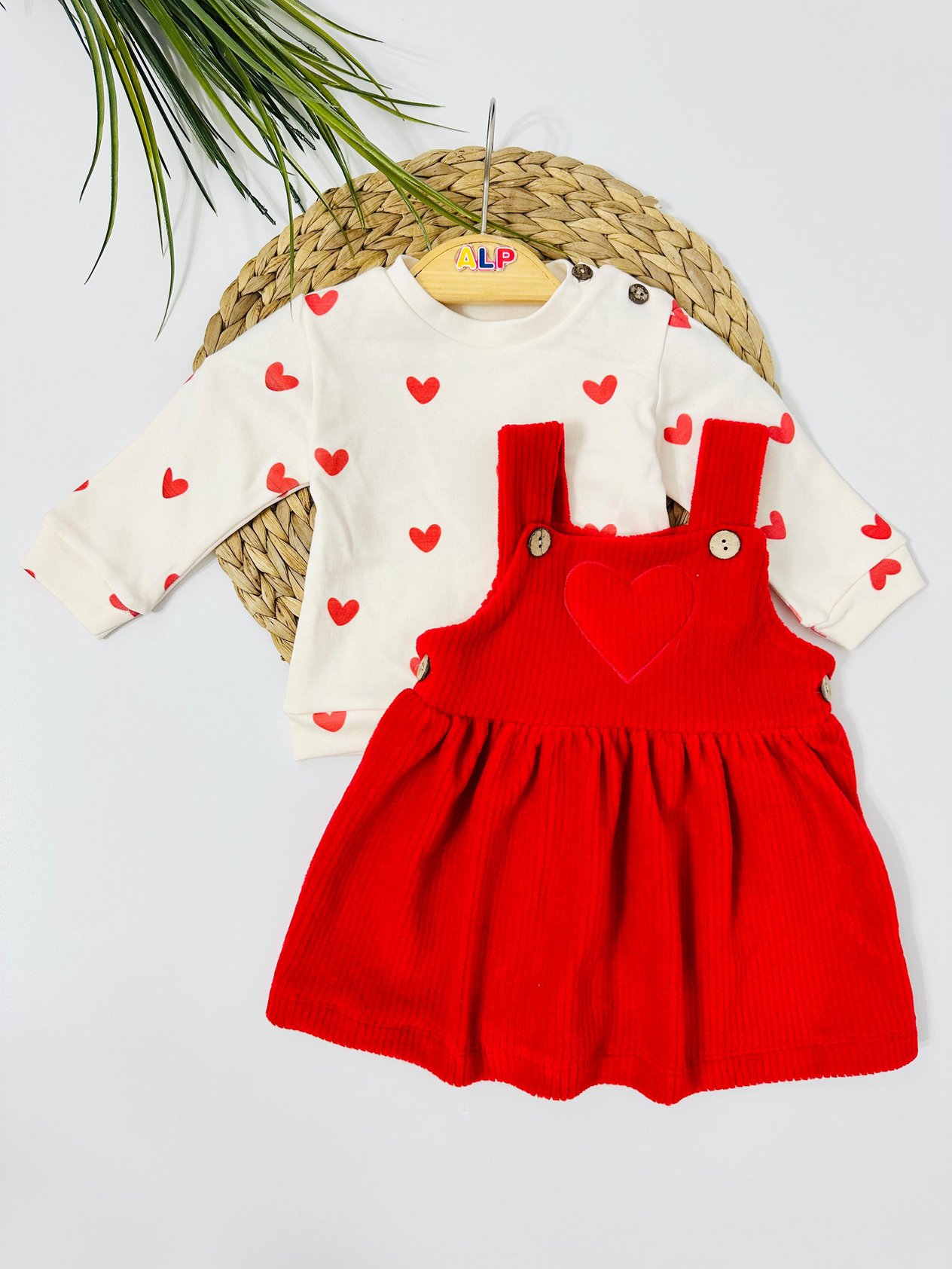 Hawaii Polar kalpli Jile Elbise Body Set - Kırmızı