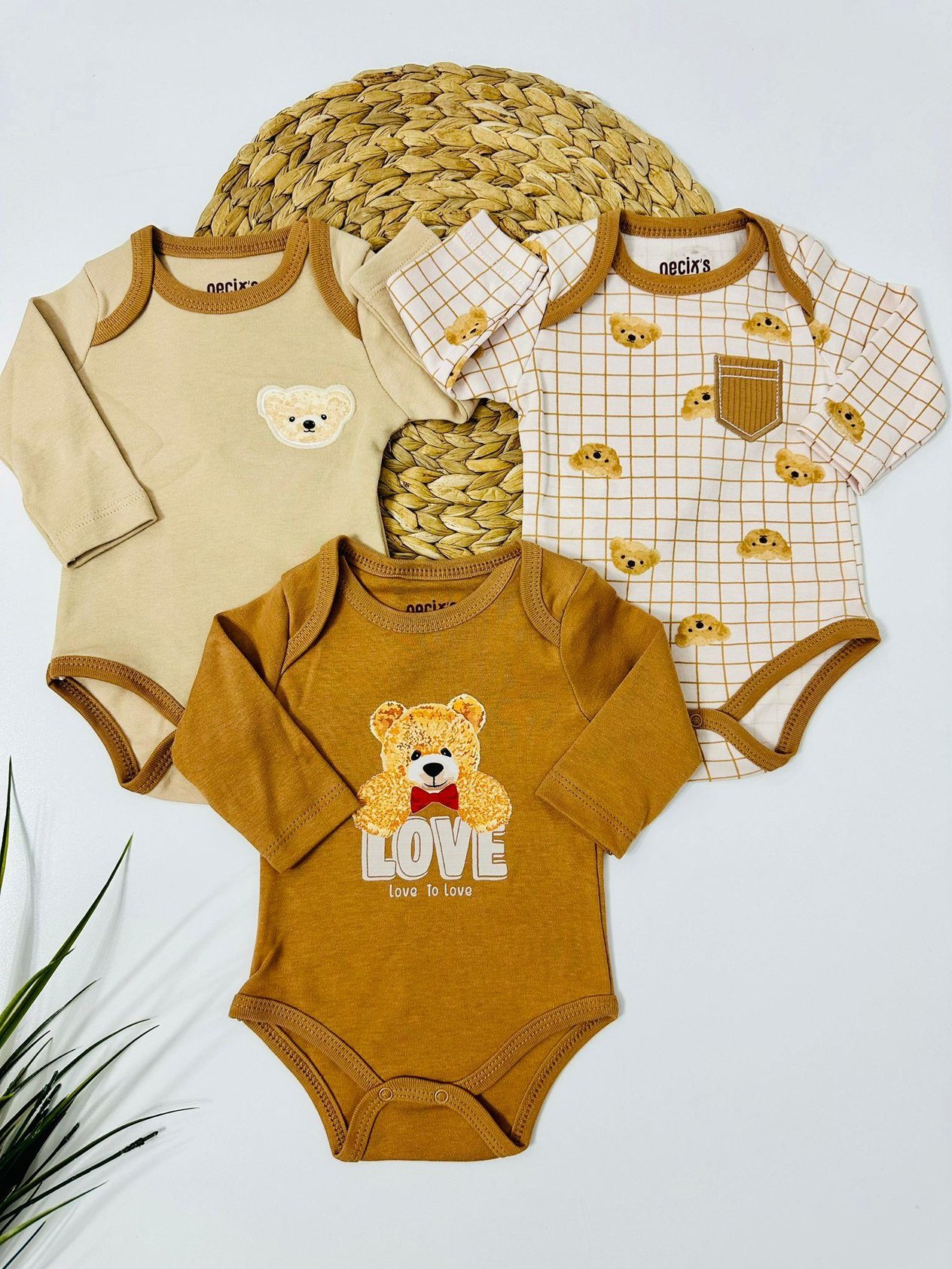 Love  Kaşkorse 3'lü Body Set - Kahverengi