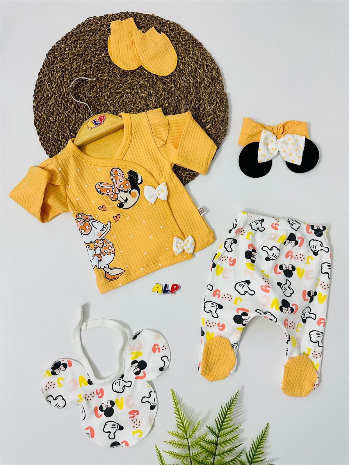Minnie 5 li zıbın seti sarı