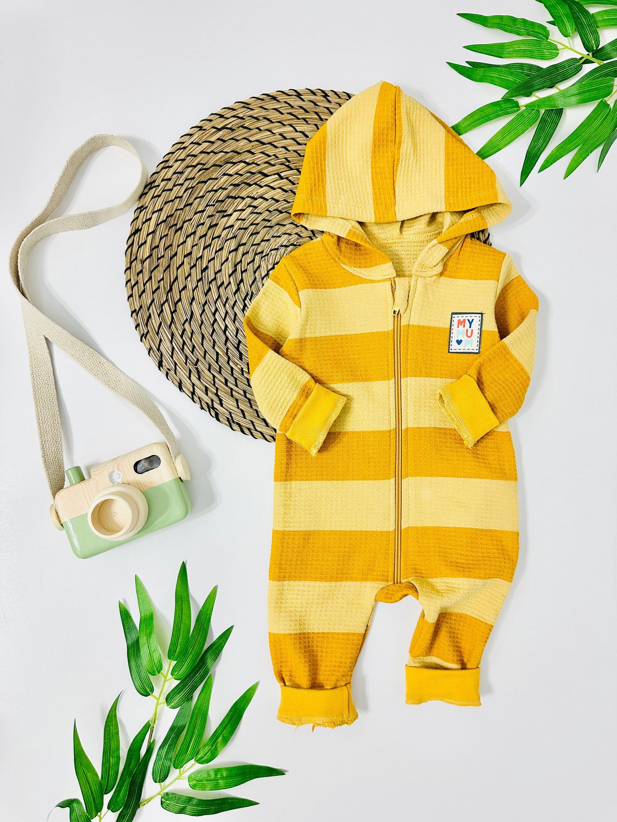 Oman Fun Boydan Çıtçıtlı Kapüşonlu Tulum - Sarı