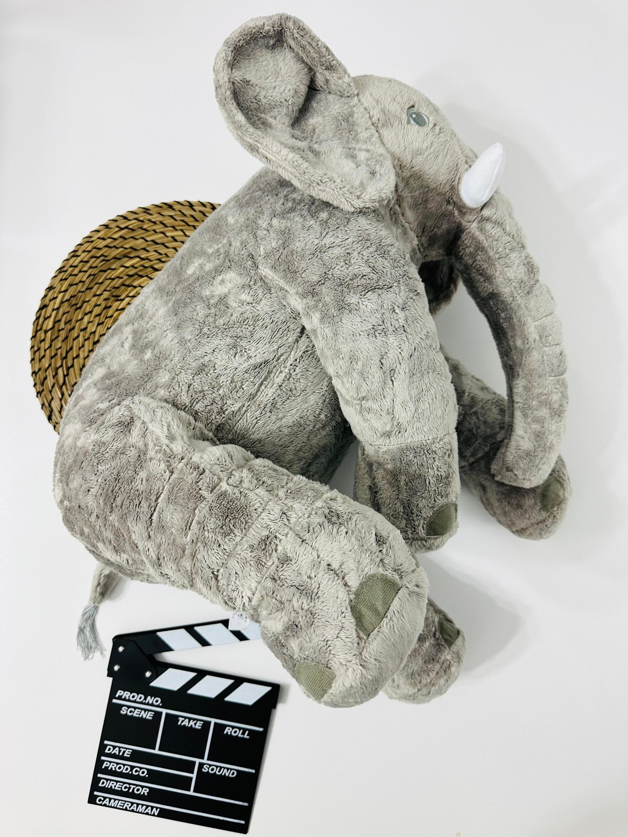 Sozzy Toys Gri Peluş Uyku Arkadaşım Yumuşak Fil 65 cm