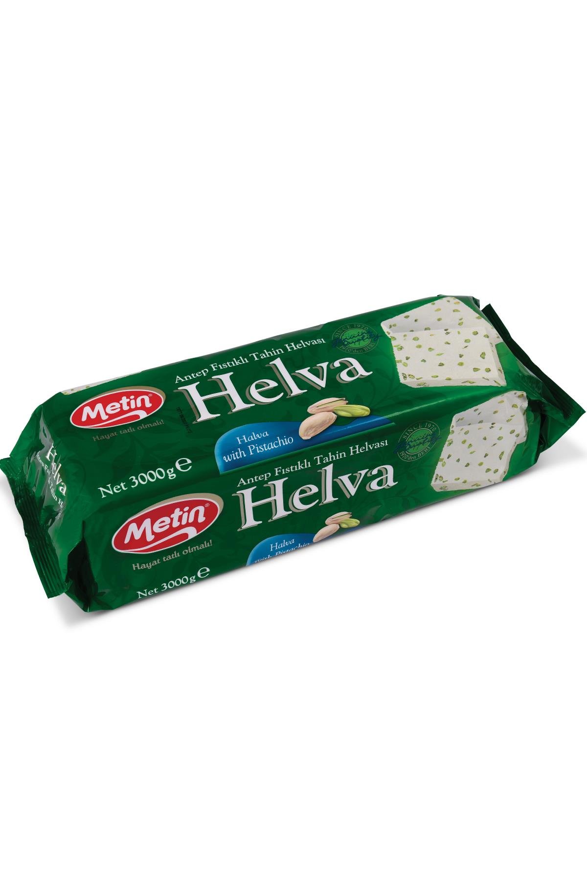 Metin Helva -Antep Fıstıklı Helva Blok 3000 Gr