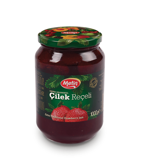 Metin Helva -Çilek Reçeli 1000 Gr Cam Kavanoz