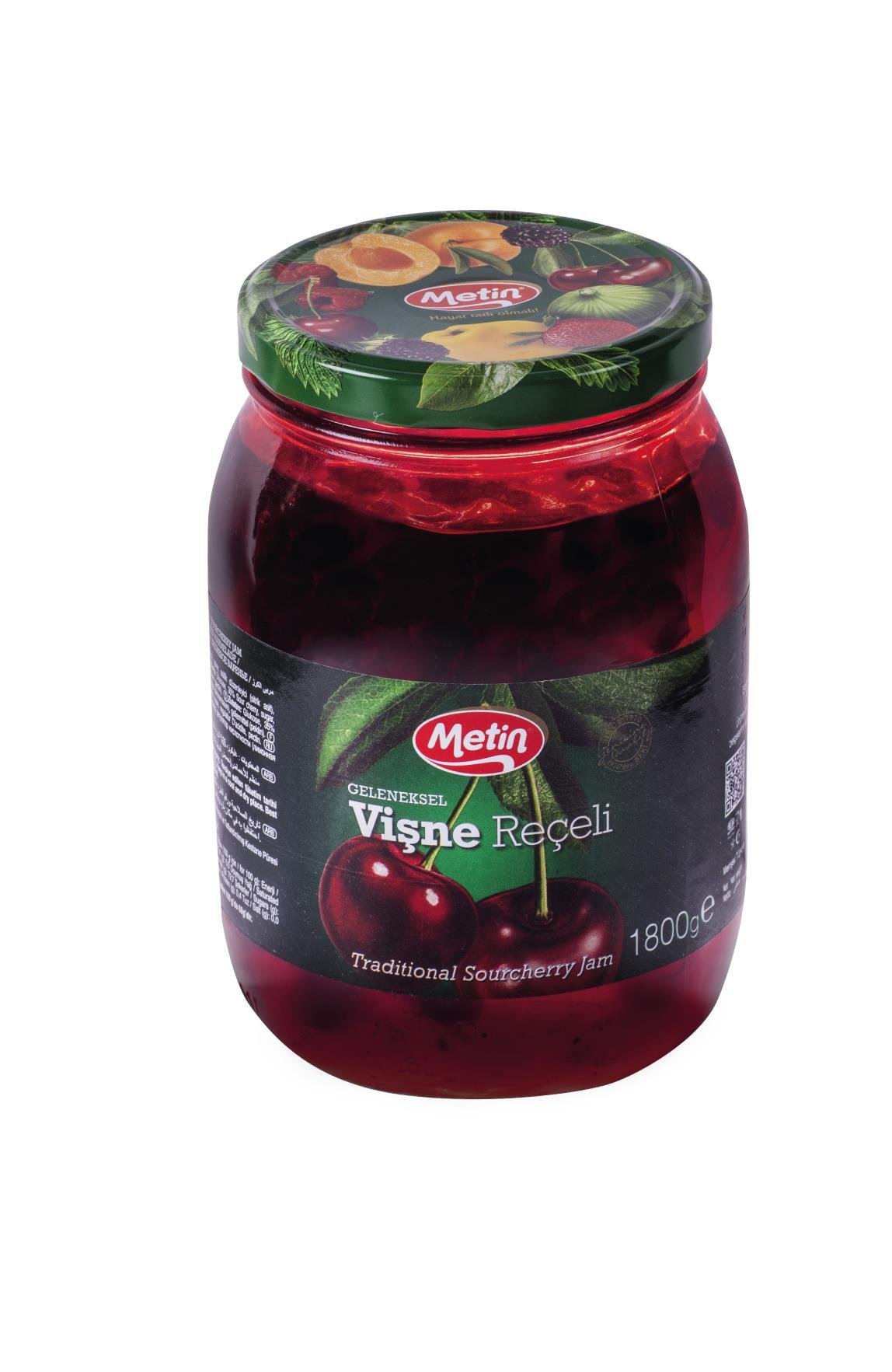 Metin Helva -Vişne Reçeli 1800 Gr Cam Kavanoz