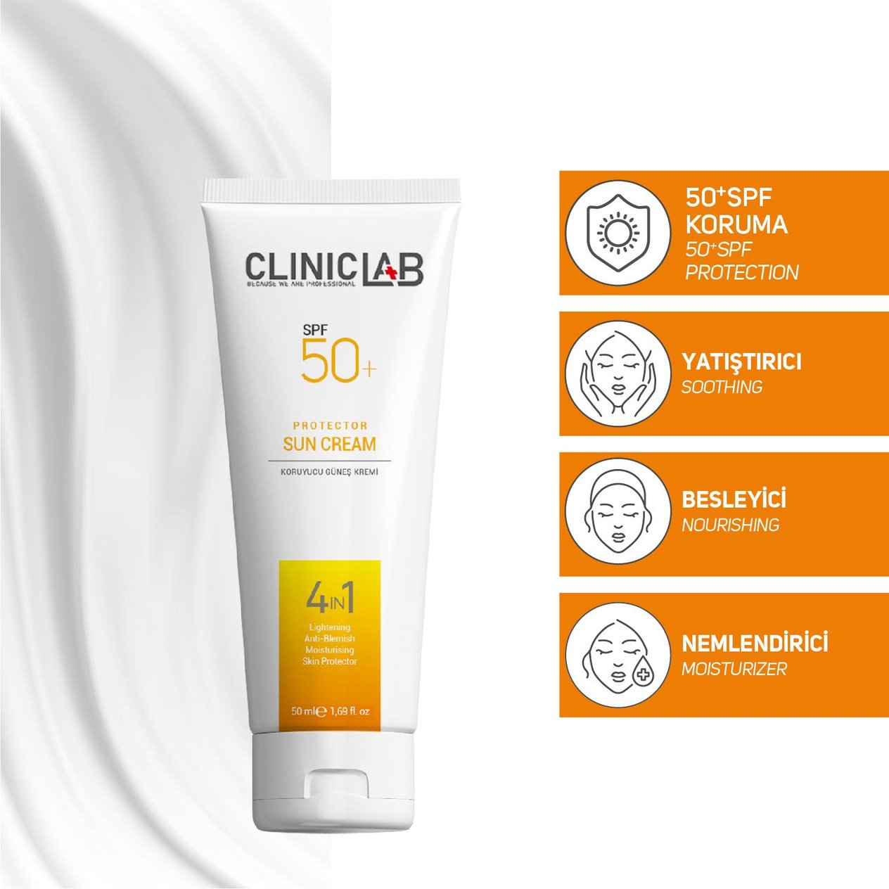 ClinicLab 50+ SPF Güneş Kremi 50 ml