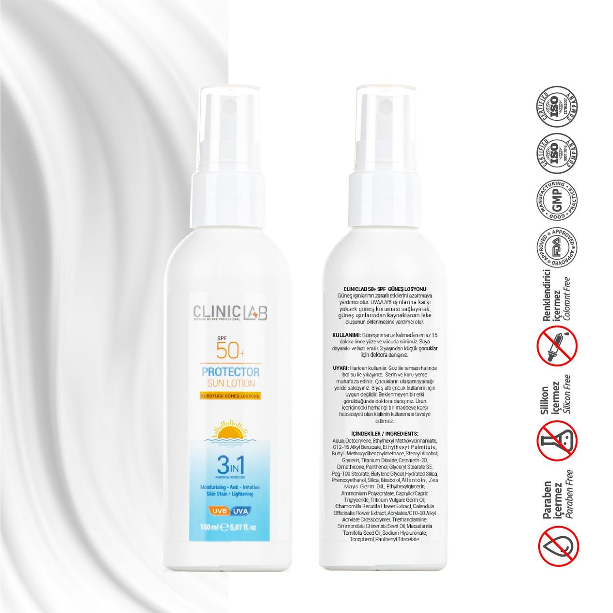 ClinicLab 50+ SPF Güneş Losyonu 150 ml