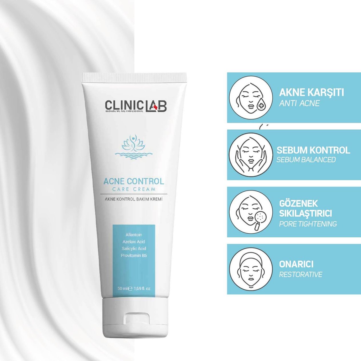 ClınıcLab Akne Kontrol Bakım Kremi 50 ML